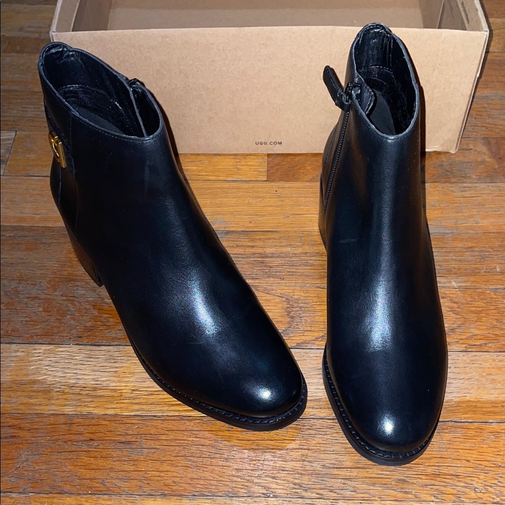 Cole Haan Black Leather Ankle Boots